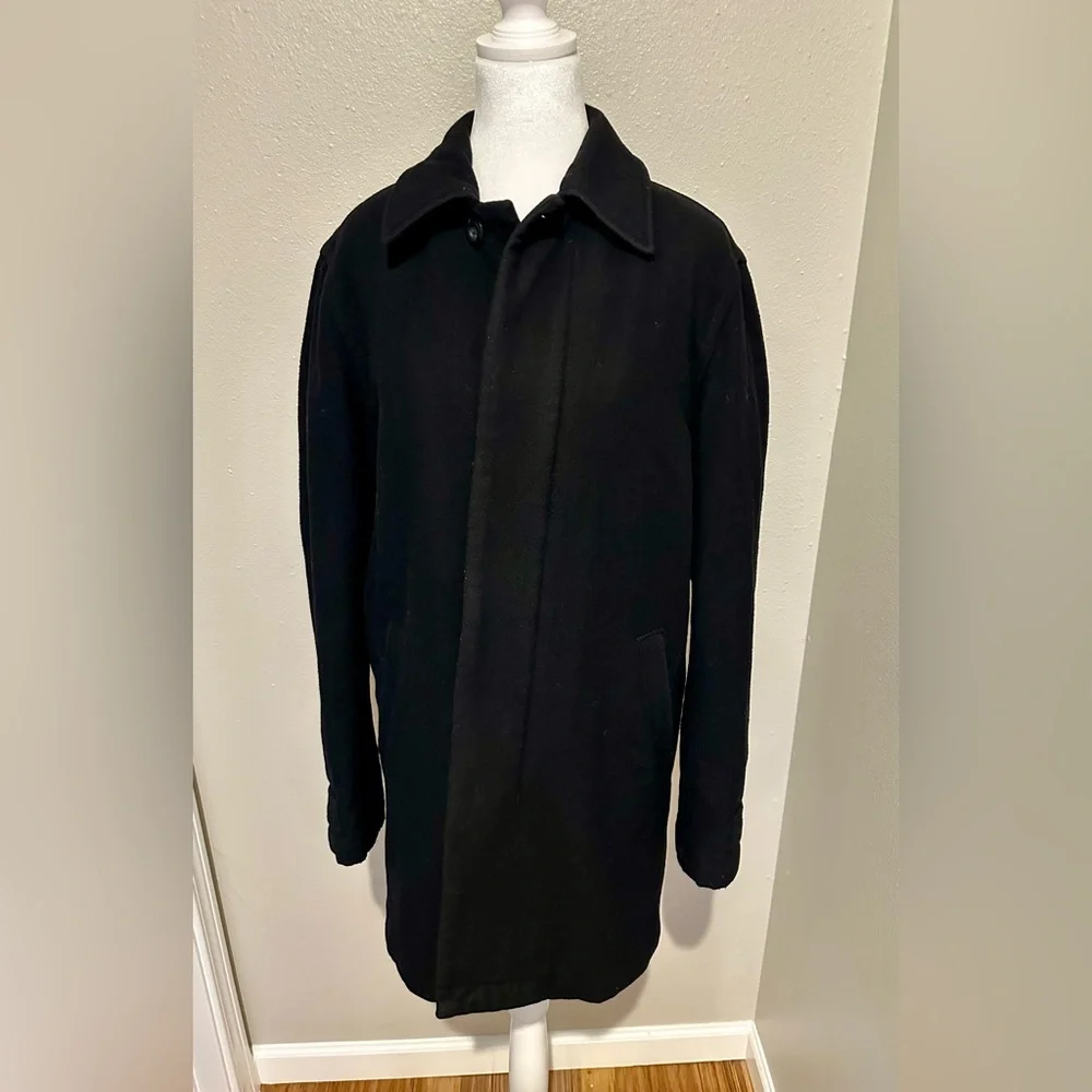Gap Women’s Wool Blend Hidden Button Black‎ Topcoat Size S